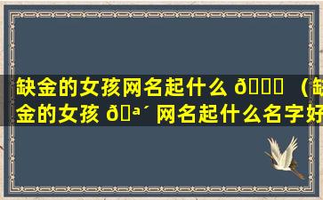 缺金的女孩网名起什么 🐋 （缺金的女孩 🪴 网名起什么名字好）